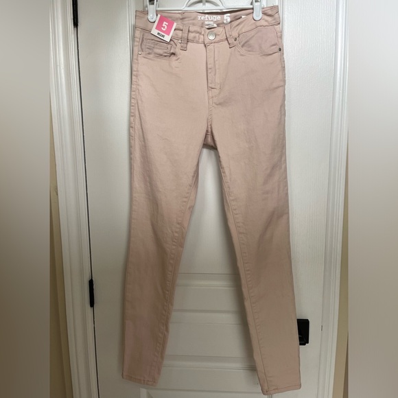 Refuge Miami high waist skinny denim-color blush/soft pink-size 5 US-stretch - Picture 7 of 13